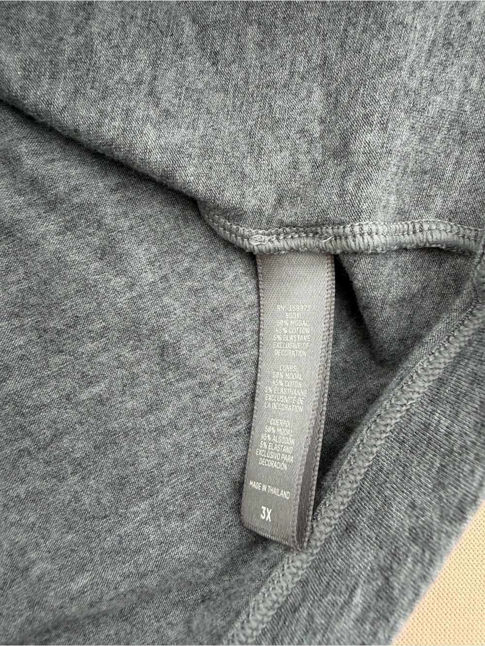SKIMS Women’s Classic Crew Neck Long Sleeve Shirt - Gray 2X - Picture 2 of 3